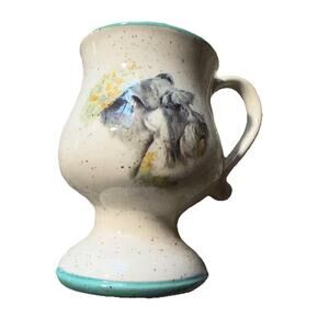 Vintage Made In USA Schnauzer Dog Tea Coffee Mug Speckled Exterior 1990s Shape